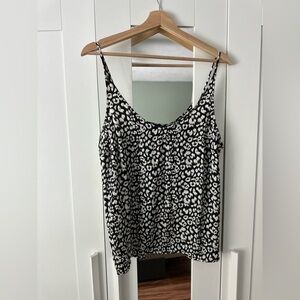 Banana Republic Black and White Animal Print Camisole